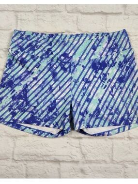 Marika Blue & Aqua Striped Bike Shorts